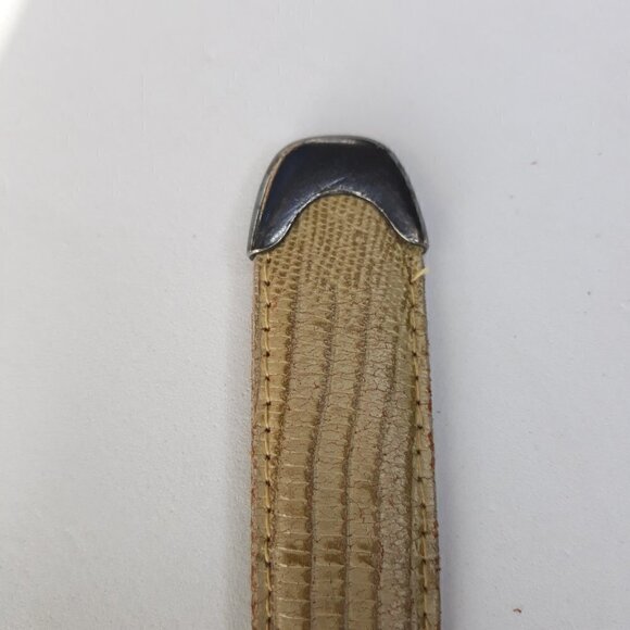 Cipriani Tan Lizard Grain Leather Belt Sz L main image 4